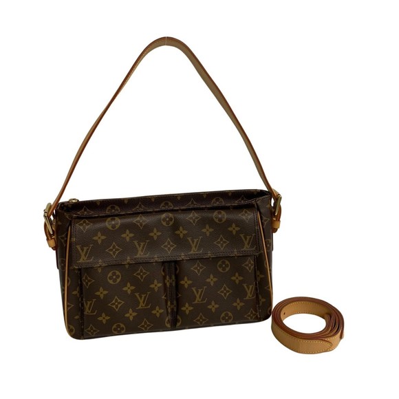 LOUIS VUITTON Handbags - LOUIS VUITTON Vivacite GM Monogram Leather 2way Handbag Shoulder Bag Brown 19734
